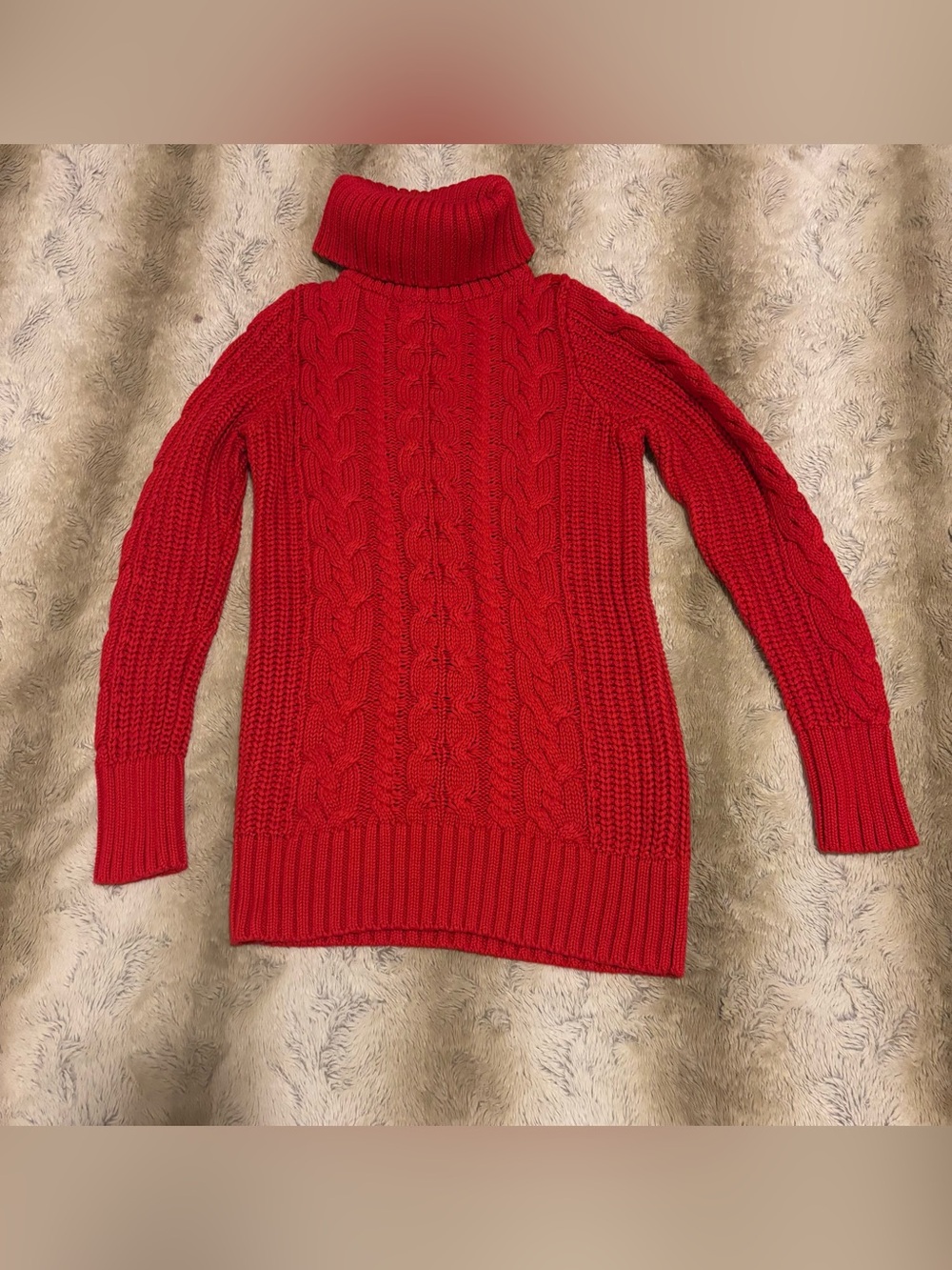 Gap XS red cable knit 100% cotton sweater